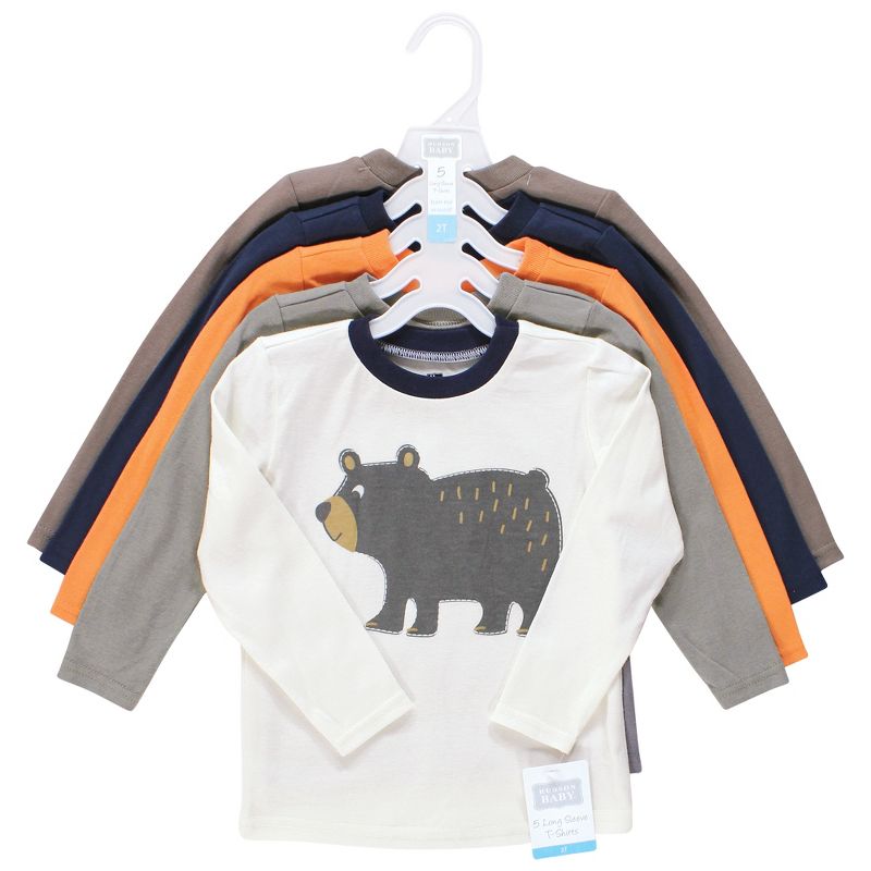 Hudson Baby Infant and Toddler Boy Long Sleeve T-Shirts, Woodland, 2 of 8