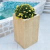 27" Tall Handcrafted MGO Rectangle Planter Box – Outdoor Indoor Flower Pot with Drainage Hole - 3 of 4
