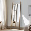 SpassWay Solid Wood Full Length Mirror Accent Wall Mirror Novelty Cheval Mirror Black/Brown/Walnut/Natural Wood - 2 of 4