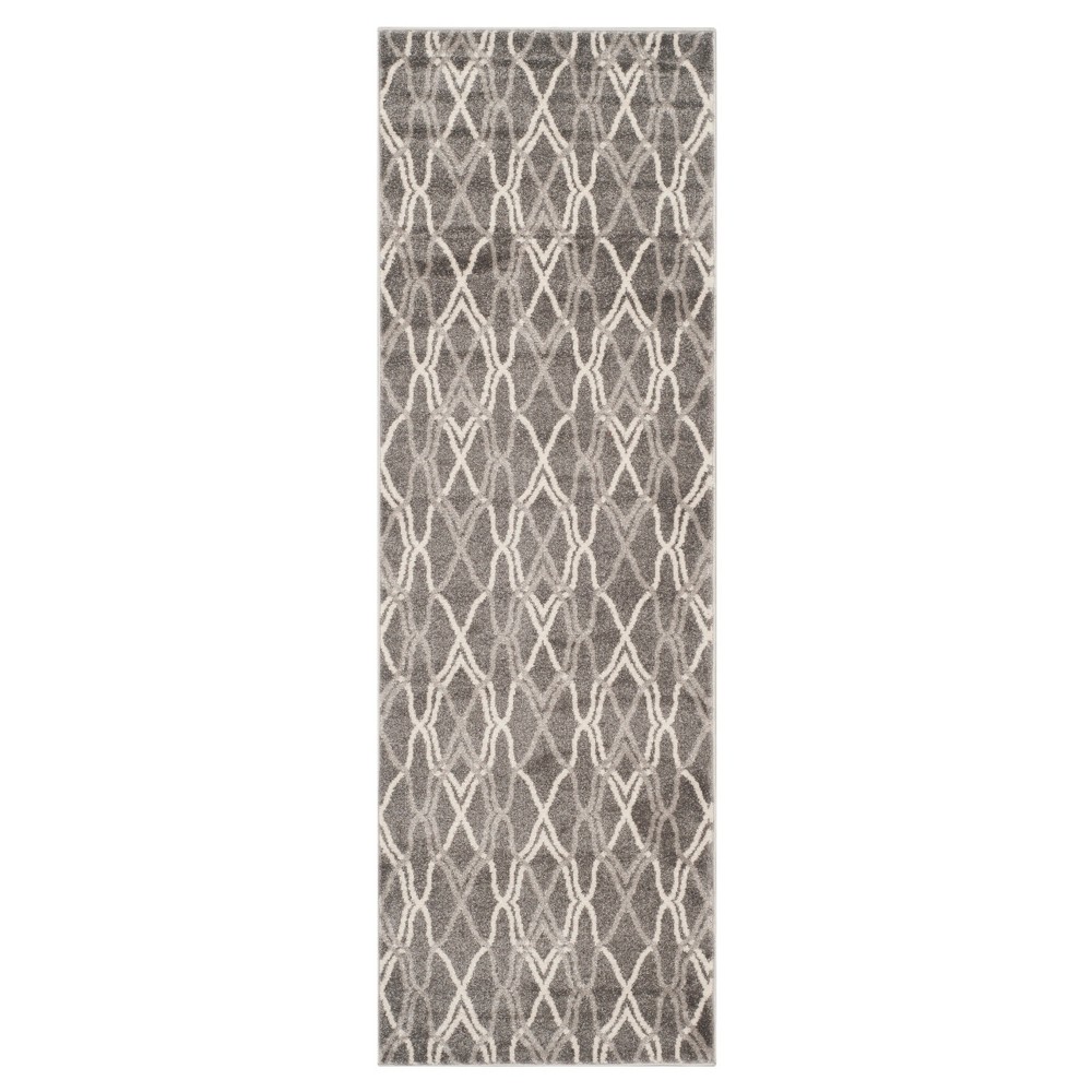 2'3inx9' Runner Toulouse Indoor/Outdoor Gray/Light Gray - Safavieh