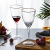 Slickblue Gold Rim Wine Glasses, Set of 4, 12 oz, Hammered Texture, Handcrafted Stemmed Glasses, 3.8"W x 9.1"H - 3 of 4