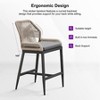 PURPLE LEAF Patio Sunbrella Bar Stools Set of 2 Handwoven Wicker Bar Height Stool Modern Aluminum Outdoor Wicker Barstools with Back and Cushion - 4 of 4