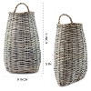 AuldHome Design Wall Hanging Pocket Basket; Woven Wicker Rustic Farmhouse Long Basket; 17 x 9 x 5 Inches - 3 of 4