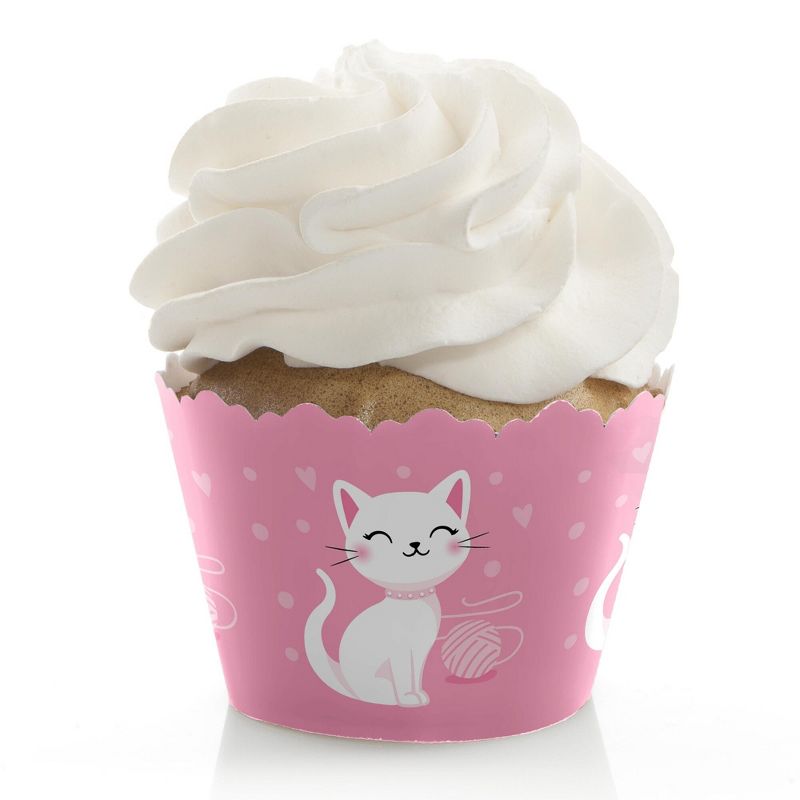 Big Dot of Happiness Purr-fect Kitty Cat - Kitten Meow Baby Shower or Birthday Party Decorations - Party Cupcake Wrappers - Set of 12, 1 of 5