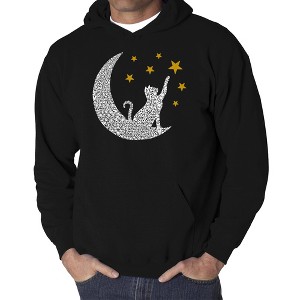 LA Pop Art Cat Moon - Men's Word Art Hooded Sweatshirt - 1 of 4
