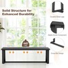 Tangkula Set of 2 56.5"L Wood Dining Bench Metal Frame w/ Adjustable Footpads Entryway Black - 3 of 4