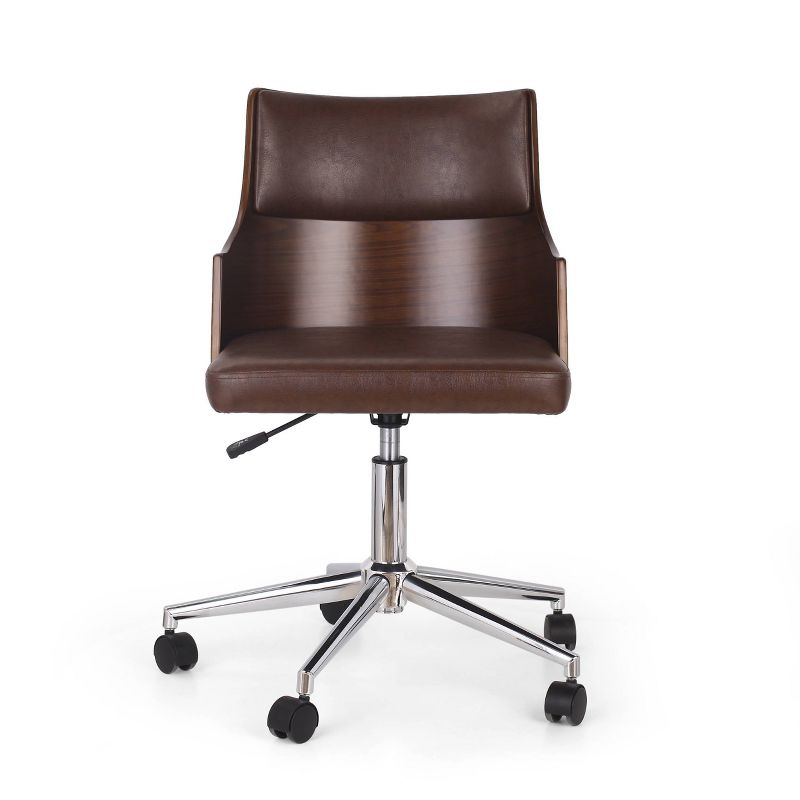 Rhine Mid-Century Modern Upholstered Swivel Office Chair - Christopher Knight Home, 1 of 9
