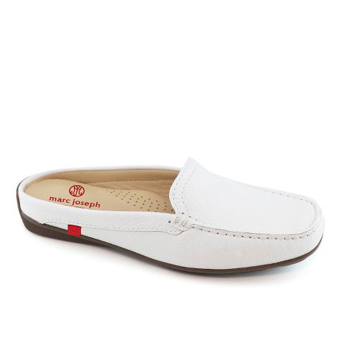 Женские сабо Marc Joseph New York Womens Leather Slip On Briarwood Venetian Mule Loafer - White Grainy, 6