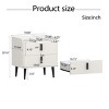 INFURNIC Nightstands Set of 2 Night Stand with 2 Drawers Marble Pattern Tabletop Modern Design for Bedroom Living Room, White, 19.88"*15.94"*20.16" - 4 of 4