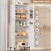 Coolmee 71 Inch Tall Storage Cabinet, Kitchen Pantry 5 Tier Bathroom Cabinet with 4 Doors Adjustable Shelves for Kitchen, Dining Room, Bathroom - 4 of 4