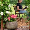 Sunnydaze Round Lava Finish Ceramic Planter - Green Distressed Ceramic - 14" Round - 4 of 4