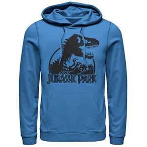 Men's Jurassic Park Dino Skeleton Silhouette Logo Pull Over Hoodie - 1 of 3