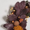 Faux 30" Magnolia Leaf & Fruit Wreath - Deep Purple/Yellow - Safavieh - 3 of 3