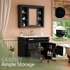 36'' Modern Bathroom Vanity with Sink and Medicine Cabinet, Freestanding Storage with 2 Doors and 3 Drawers-3irtyhousy - 3 of 4