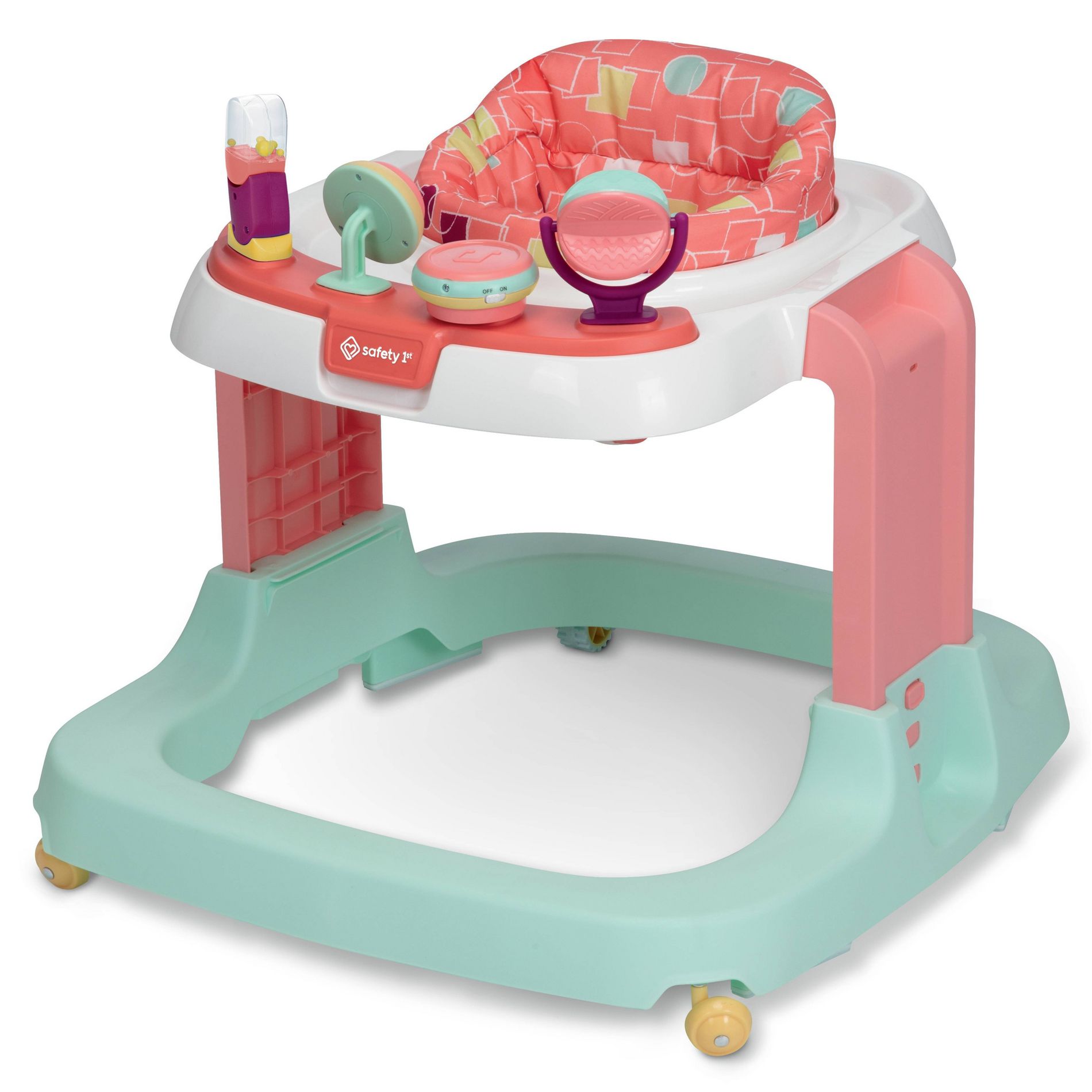 Safety 1st Ready, Set, Walk! DX Developmental Baby Walker - Coral Geo