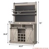 Kitchens Coffee Hutch Cabinet Farmhouse Coffee Bar Cabinet 75" Tall Buffet Cabinet w/ Storage Large Bar Cabinet Buffet Sideboard w/ Sliding Barn Door - 2 of 4
