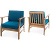 Sapphtopaz Patio Dining Chairs Set of 2 Stylish Wood Outdoor Chair with Slat Panel Design for Garden, Lawn, Balcony, Patio - 3 of 4