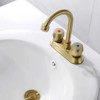LunaLulink 2 Handle Brushed Gold Stainless Steel Center Sink Faucet with Overflow Pop-Up Sink Spout - 2 of 4