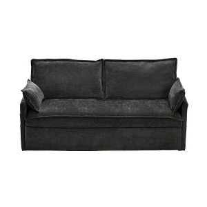 TiramisuBest 59.5" White Corduroy Sofa Bed, Convertible Sleeper with Storage, USB/Type-C Charging & Side Pockets - 1 of 4