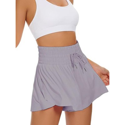 Womens Flowy Shorts Quick-Dry Running Yoga Shorts Drawstring Fitness Workout Athletic Shorts