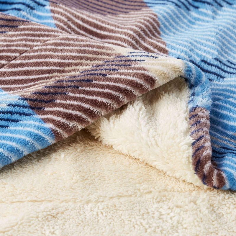 60"x70" Faux Shearling Fleece Plaid Throw Blanket - Yorkshire Home, 2 of 5