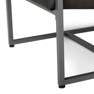 Camber Modern Black Leather Accent Chair with Metal Frame