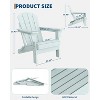 Folding Adirondack Chairs - HDPE Plastic Outdoor Chairs with Wood Texture, 380Lbs Capacity, Weather Resistant, for Deck, Patio, Pool, Backyard - 3 of 4