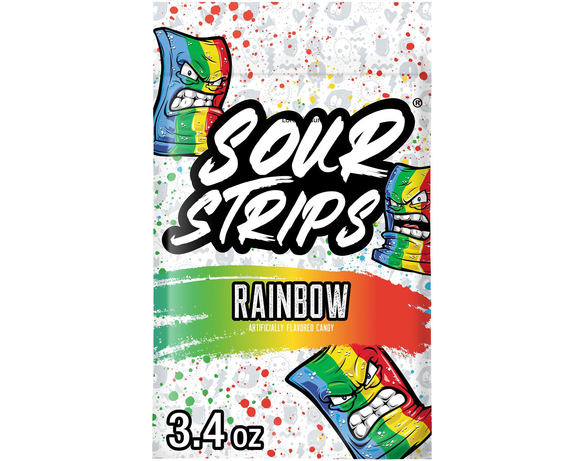 Sour Strips Rainbow Candy - 3.4 oz