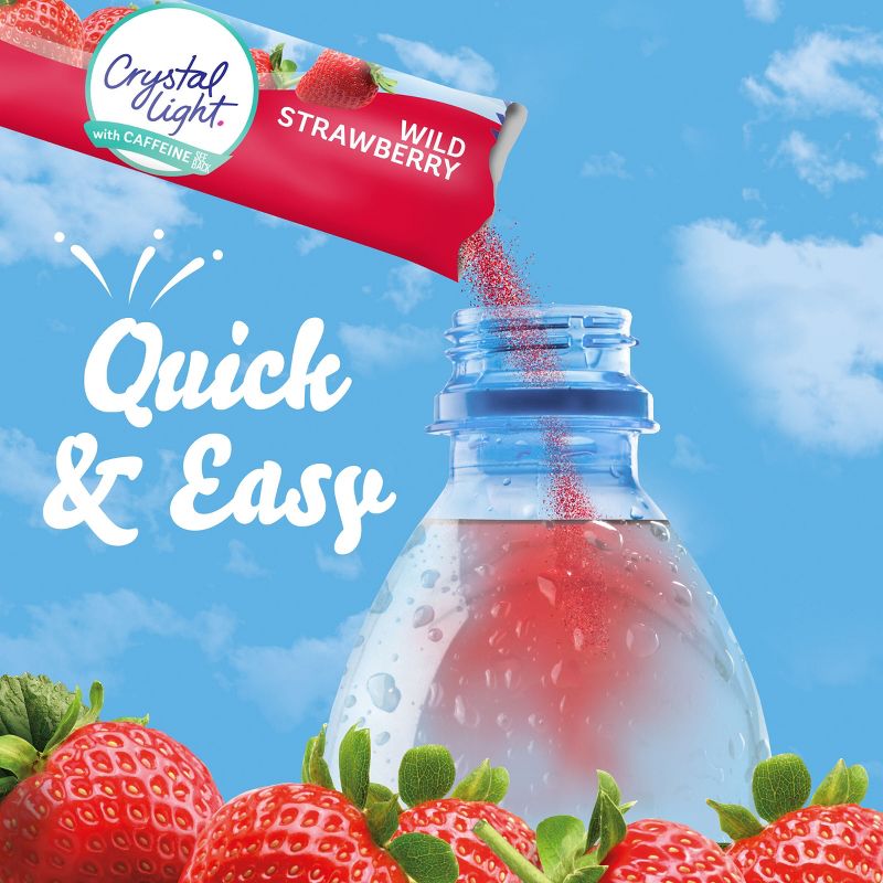 Crystal Light Energy On The Go Wild Strawberry Drink Mix - 10pk/0.11oz Pouches, 4 of 11