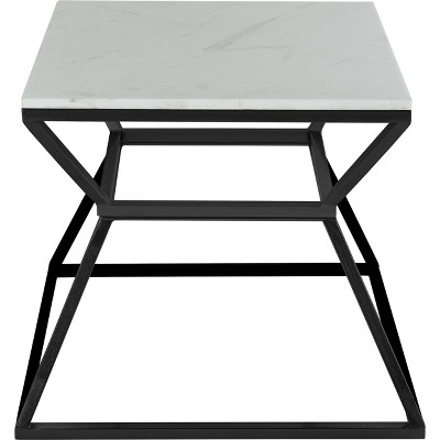 17" Audrey Marble Side Table High Black - Adore Decor