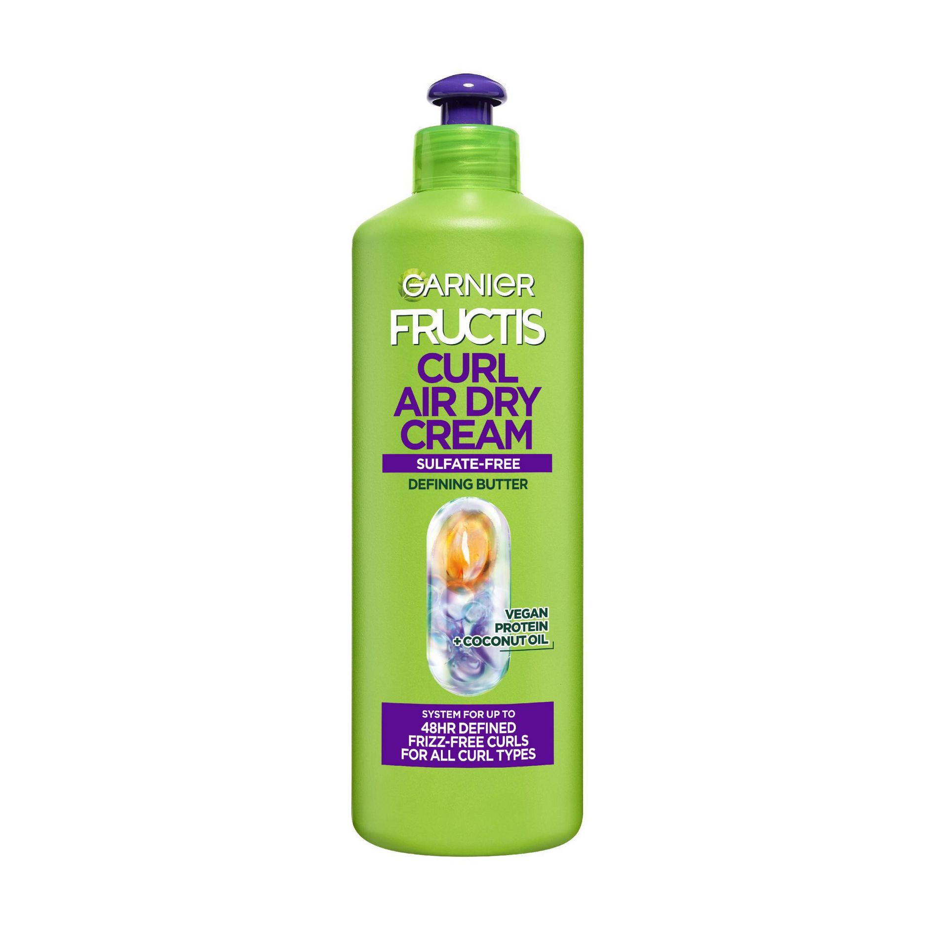 Garnier Fructis Curl Nourish Leave In Cream XL: Sulfate-Free, Vegan, For Curly & Wavy Hair, Daily Use