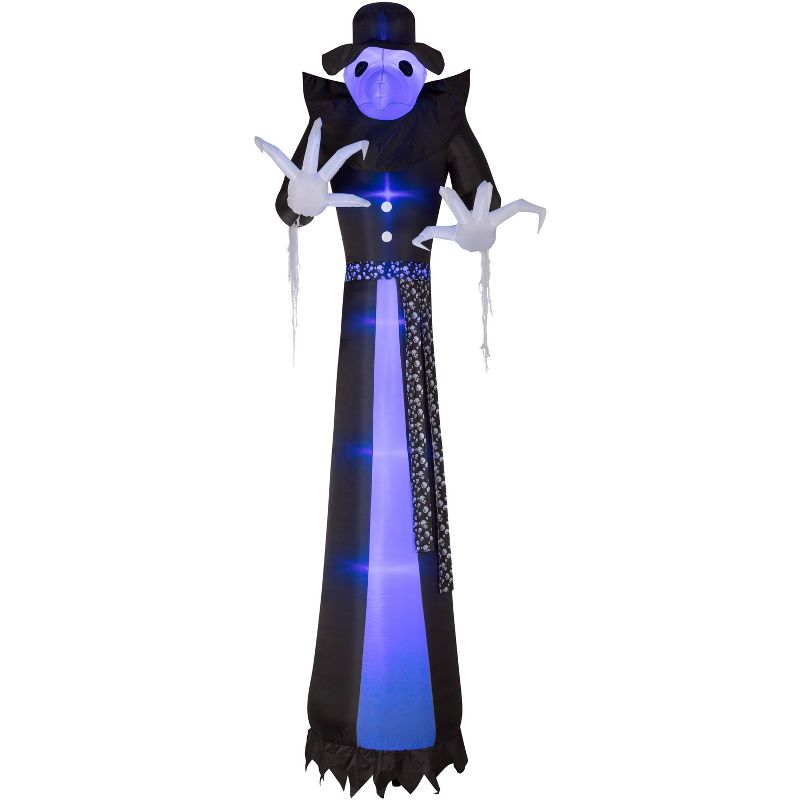 Gemmy Lightshow Airblown Inflatable ShortCircuit Victorian Reaper Giant (Black Light) , 12 ft Tall, Black, 1 of 3