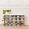 ECR4Kids Streamline 20 Cubby Tray Storage Cabinet with 20 Scoop Front Storage Bins, 4x5, White Wash, Clear - 4 of 4