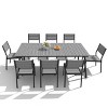Crestlive Products Patio Outdoor Dining Set with Armless Chairs Wooden-Like Top & Aluminum Frame & Umbrella Hole - 2 of 4