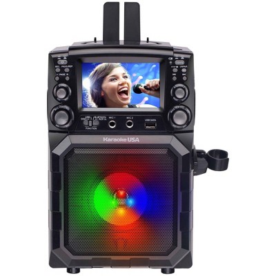 Portable Black Karaoke Machine with LED Lights and 4.3" Screen