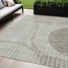 Taupe Beige And Ivory Striped Washable Indoor Outdoor Area Rug - 2 of 4