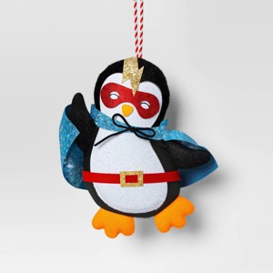 5.25" Christmas Fabric Superhero Ornament Penguin - Wondershop™ - 1 of 3