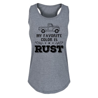 Women's - Country Casuals - My Favorite Color Is Rust Graphic Racerback Tank