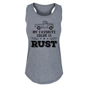 Women's - Country Casuals - My Favorite Color Is Rust Graphic Racerback Tank - 1 of 4