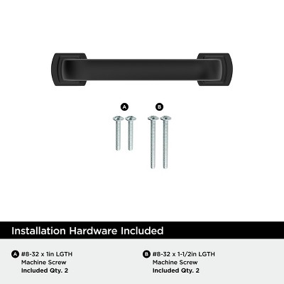 Matte Black 3" Modern Cabinet Drawer Pull