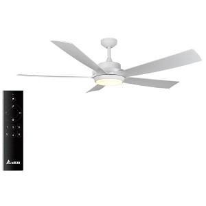 Delta Breez Pleasanton 60" Ceiling Fan with LED, Remote, Indoor/Outdoor, Ideal for Large Room, Bedroom, Living Room, Modern Farmhouse Decor, White - 1 of 4