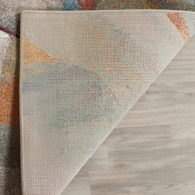 Porcello 6'7" Square Gray and Multicolor Abstract Area Rug