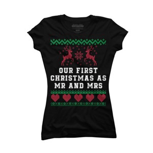 Junior's Design By Humans Our First Christmas As Mr & Mrs T-Shirt By UnlockedHTK T-Shirt - 1 of 3