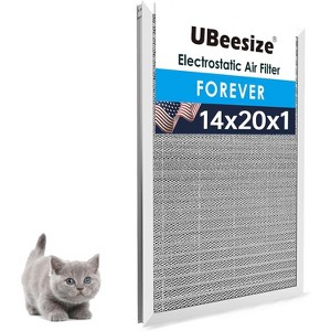 UBeesize 14x20x1 Reusable Electrostatic Air Filter HVAC AC Furnace Filter,MERV 8,Washable, Lasts a Lifetime,Permanent Air Filter, Home And Office - 1 of 1