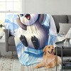 Lomsoe Winter Cartoon Penguin Print Flannel Blanket - All Seasons Soft and Warm Throw Blanket for Bed, Napping, Camping, Travel, Office - 3 of 4