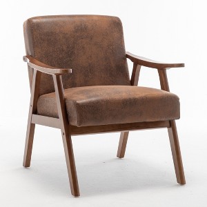 NicBex Microfiber Accent Chair,Upholstered Living Room Chairs with Mid-Height Backrest,Mid-Century Armchair,Accent Chairs for Living Room - 1 of 4