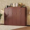 Full Size Murphy Bed with 2 Wardrobe and Storage Shelf - 3 of 4