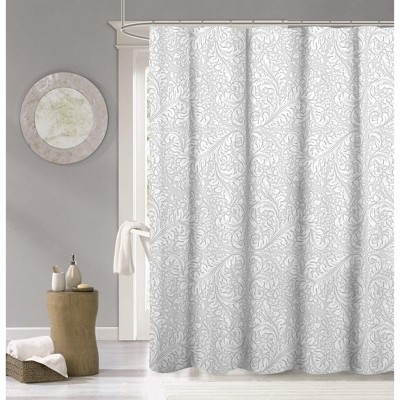 Dainty Home 3D Printed Textured 100% Cotton Shower Curtain