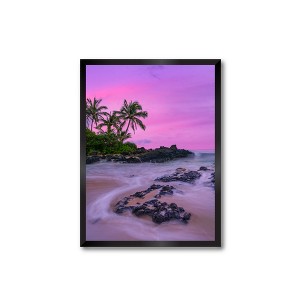 Courtside Market Violet Rose Palms 30x40 Statement Piece - Framed Artboard - 1 of 2