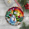 Radiant Sunset Glow Snowman Ornament, Frosty Guardian for Holiday Cheer Gift and Decor| OrnamentallyYou - 4 of 4